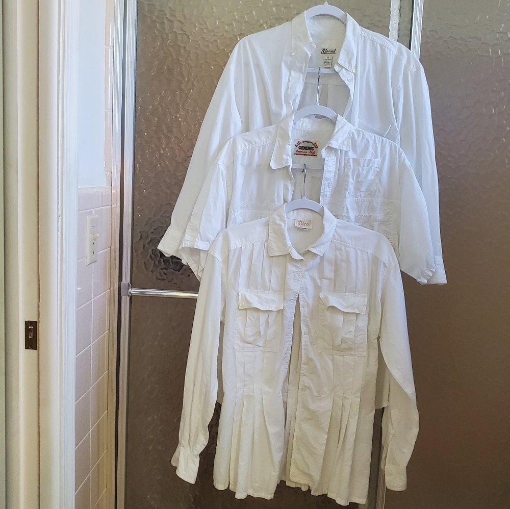 Lot of 3 vintage 80's long sleeve blouse shirt